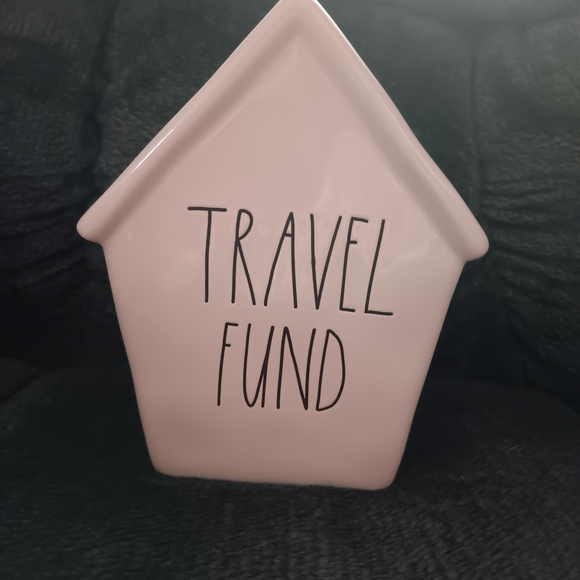 Rae Dunn Pink House Bank - Picture 1 of 5